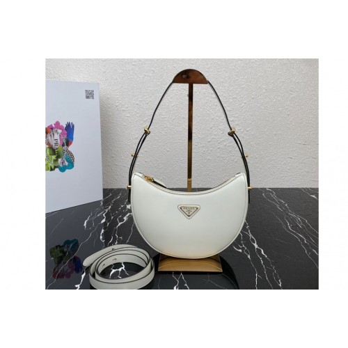 Prada 1BC194 Prada Arque leather shoulder bag in White Leather Prada 1BC194 Prada Arque leather shoulder bag in White Leather