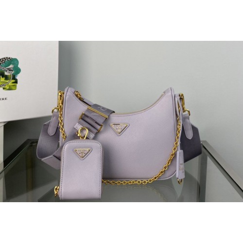 Prada 1BH204 Prada Re-Edition 2005 Saffiano leather bag in Purple Leather Prada 1BH204 Prada Re-Edition 2005 Saffiano leather bag in Purple Leather