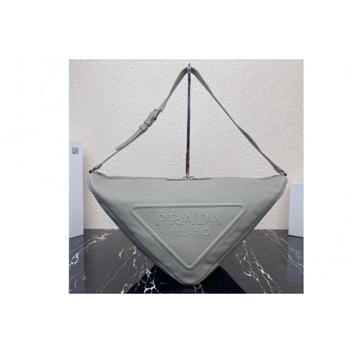 Prada 2VY007 Large leather Prada Triangle bag in Grey Leather Prada 2VY007 Large leather Prada Triangle bag in Grey Leather