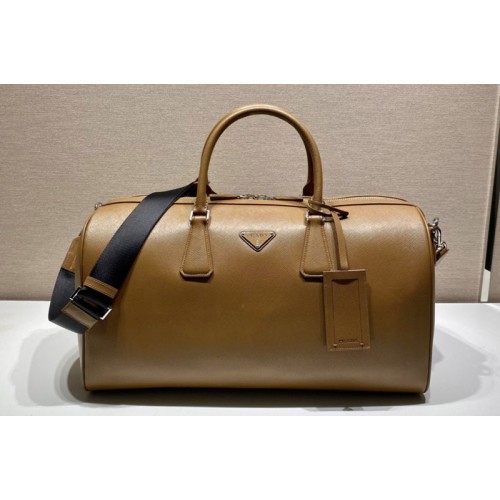 Prada 2VC018 Saffiano Leather Travel Bag in Cinnamon Leather Prada 2VC018 Saffiano Leather Travel Bag in Cinnamon Leather