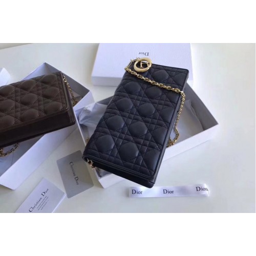 Dior S0204 Lady Dior pouch in Navy Blue Cannage Lambskin Dior S0204 Lady Dior pouch in Navy Blue Cannage Lambskin