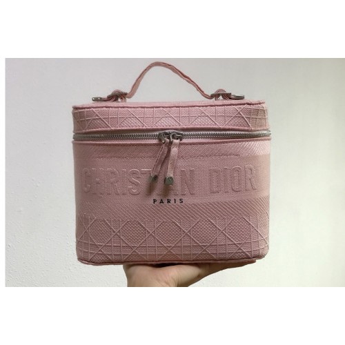 Christian Dior S5417 Diortravel Vanity Case in Pink Dior Oblique Canvas Christian Dior S5417 Diortravel Vanity Case in Pink Dior Oblique Canvas