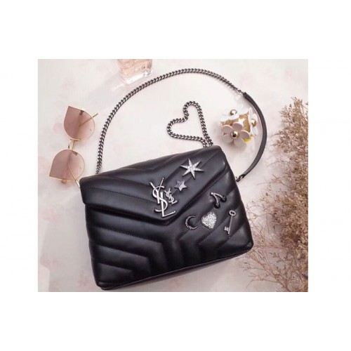 YSL Loulou Bag in Matelasse Leather With Crystal Black YSL Loulou Bag in Matelasse Leather With Crystal Black