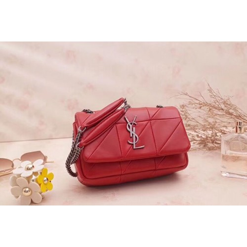 YSL Jamie Small Carre Rive Gauche in Red Lambskin Leather YSL Jamie Small Carre Rive Gauche in Red Lambskin Leather
