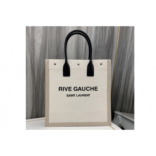 YSL RIVE GAUCHE N S SHOPPING BAG IN White LINEN AND COTTON YSL RIVE GAUCHE N S SHOPPING BAG IN White LINEN AND COTTON