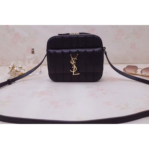 YSL Vicky Camera Bags In Black Quilted Lambskin Leather YSL Vicky Camera Bags In Black Quilted Lambskin Leather
