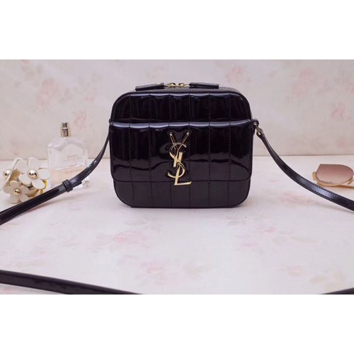 YSL Vicky Camera Bags In Black Quilted Patent Leather YSL Vicky Camera Bags In Black Quilted Patent Leather