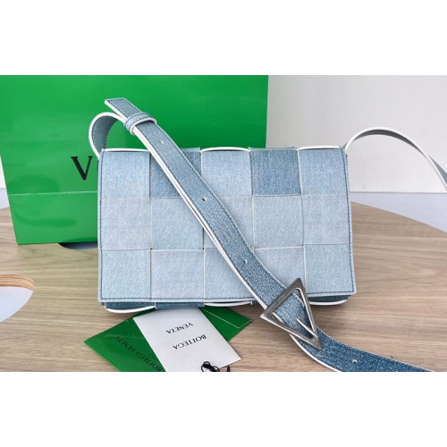 Bottega Veneta Cassette Bag in intrecciato denim leather Bottega Veneta Cassette Bag in intrecciato denim leather