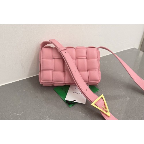 Bottega Veneta Small Padded Cassette Bag in Pink intreccio leather Bottega Veneta Small Padded Cassette Bag in Pink intreccio leather
