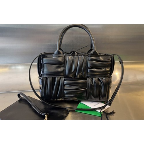 Bottega Veneta Mini Arco Tote Bag in Black foulard intreccio leather Bottega Veneta Mini Arco Tote Bag in Black foulard intreccio leather