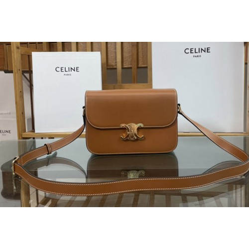 Celine CLASSIQUE TRIOMPHE BAG IN Light Brown SHINY CALFSKIN Celine CLASSIQUE TRIOMPHE BAG IN Light Brown SHINY CALFSKIN