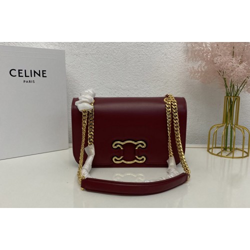 Celine MEDIUM BAG TRIOMPHE FRAME IN burgundy SHINY CALFSKIN Celine MEDIUM BAG TRIOMPHE FRAME IN burgundy SHINY CALFSKIN
