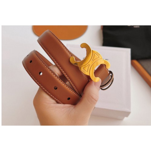 Celine 45AK93 MEDIUM TRIOMPHE BELT IN TAN NATURAL CALFSKIN Celine 45AK93 MEDIUM TRIOMPHE BELT IN TAN NATURAL CALFSKIN