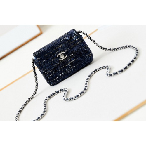 Chanel Mini Flap Bag in Black Sequins Chanel Mini Flap Bag in Black Sequins