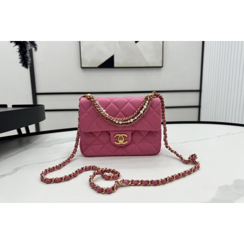 Chanel AS4385 Mini Flap Bag in Pink Lambskin Leather Chanel AS4385 Mini Flap Bag in Pink Lambskin Leather