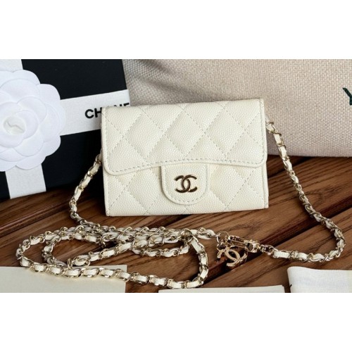 Chanel Mini Bumbag Bag in White Grained Calfskin Chanel Mini Bumbag Bag in White Grained Calfskin