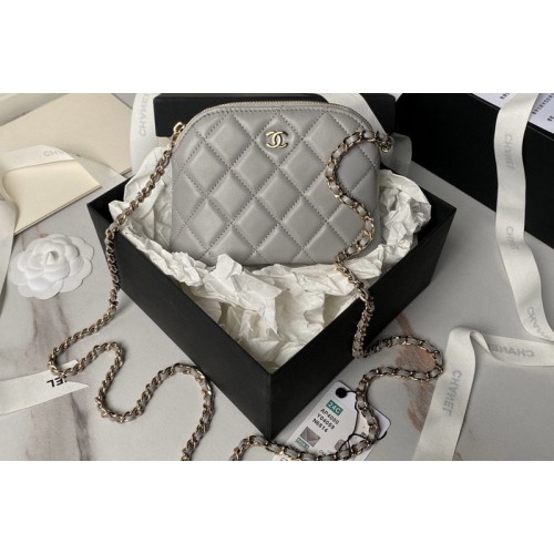 Chanel AP4000 Clutch with Chain in Grey Lambskin Chanel AP4000 Clutch with Chain in Grey Lambskin