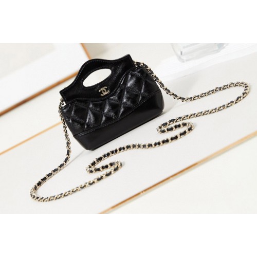 Chanel Nano 31 bag in Black Lambskin