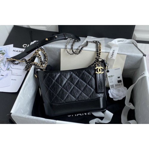 Chanel A91810 Gabrielle Small Hobo Bag in Black Calfskin Chanel A91810 Gabrielle Small Hobo Bag in Black Calfskin