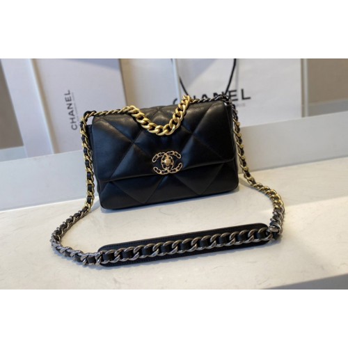 Chanel 19 Handbag AS1160 in Black Lambskin Leather Chanel 19 Handbag AS1160 in Black Lambskin Leather