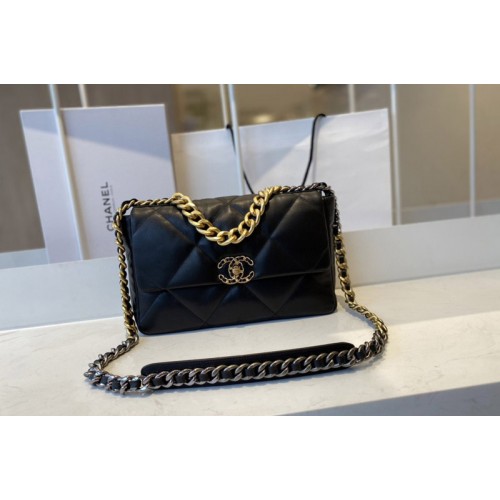 Chanel 19 Large Handbag AS1161 in Black Lambskin Leather Chanel 19 Large Handbag AS1161 in Black Lambskin Leather