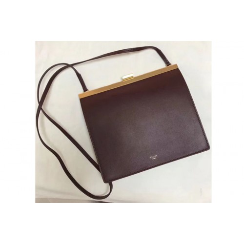 Celine Mini Clasp In Natural Calfskin Crossbody Bags Bordeaux Celine Mini Clasp In Natural Calfskin Crossbody Bags Bordeaux