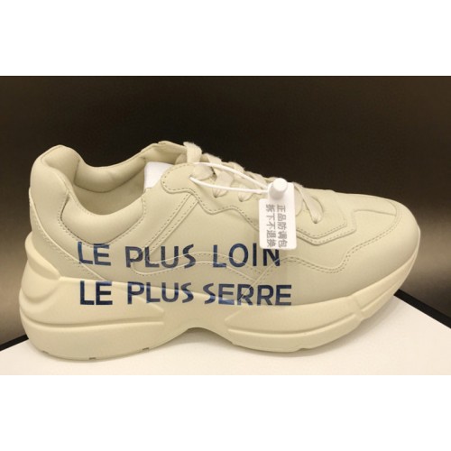 Women and Men Gucci Rhyton Le Plus Lion Sneakers in White Leather Women and Men Gucci Rhyton Le Plus Lion Sneakers in White Leather