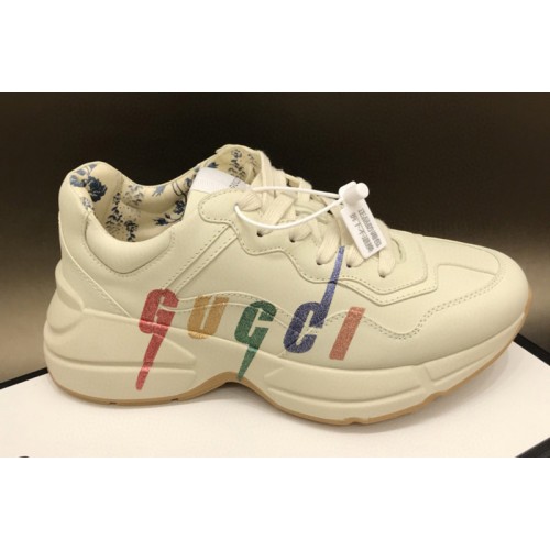Women and Men Gucci Rhyton leather sneaker with Gucci Blade in White Leather Women and Men Gucci Rhyton leather sneaker with Gucci Blade in White Leather