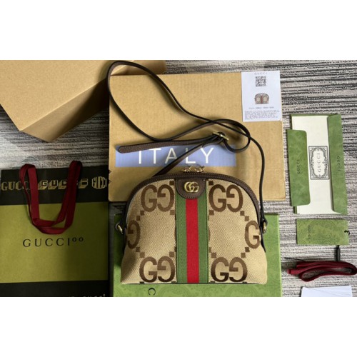 Gucci Ophidia small shoulder bag in Camel and ebony jumbo canvas Gucci Ophidia small shoulder bag in Camel and ebony jumbo canvas