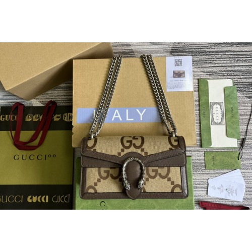 Gucci Dionysus small shoulder bag in Camel and ebony jumbo canvas Gucci Dionysus small shoulder bag in Camel and ebony jumbo canvas