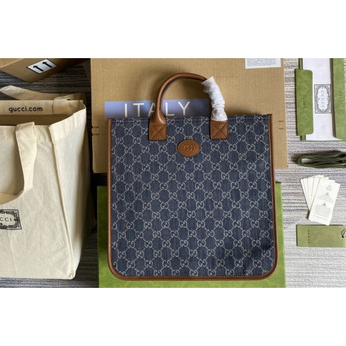 Gucci Childrens Tote Bag in Blue and ivory denim jacquard Gucci Childrens Tote Bag in Blue and ivory denim jacquard