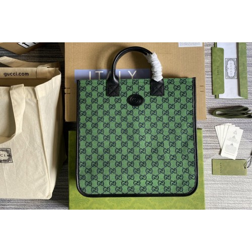 Gucci Childrens Tote Bag in Green and ivory denim jacquard Gucci Childrens Tote Bag in Green and ivory denim jacquard