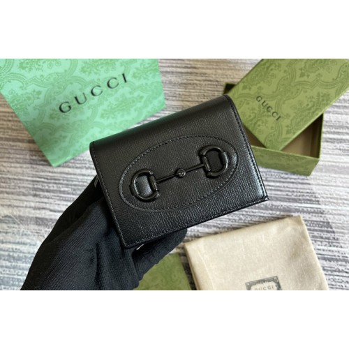 Gucci Horsebit 1955 card case wallet in Black leather Gucci Horsebit 1955 card case wallet in Black leather