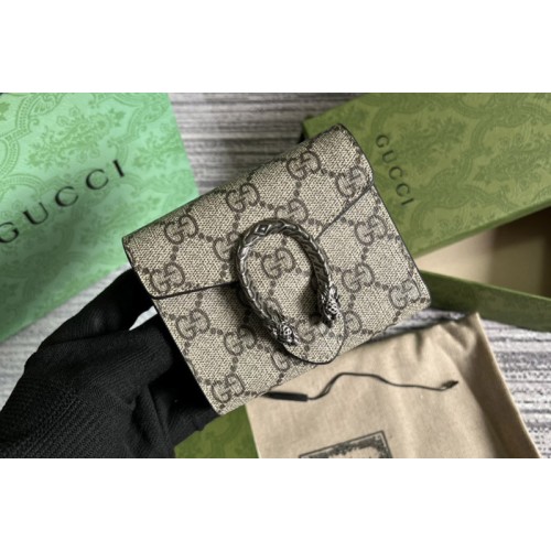 Gucci Dionysus Card Case Wallet in Supreme Canvas Gucci Dionysus Card Case Wallet in Supreme Canvas