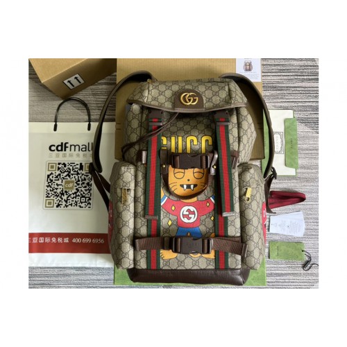 Gucci skateboard backpack with Web in Beige and ebony Supreme canvas Gucci skateboard backpack with Web in Beige and ebony Supreme canvas