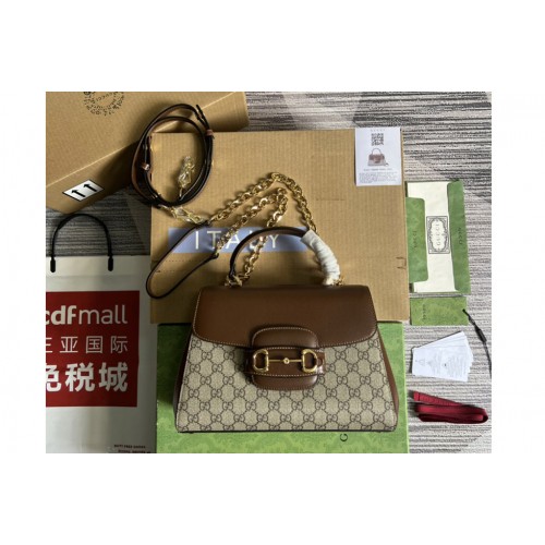 Gucci Horsebit 1955 medium bag in Beige and ebony Supreme canvas Gucci Horsebit 1955 medium bag in Beige and ebony Supreme canvas