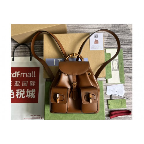 Gucci Bamboo small backpack in Brown leather Gucci Bamboo small backpack in Brown leather