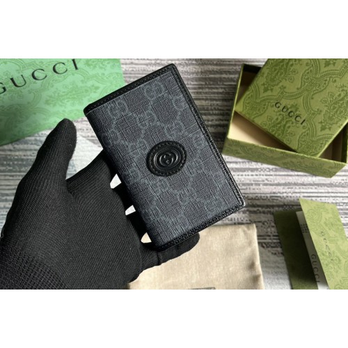 Gucci card case with Interlocking G in Black Supreme canvas Gucci card case with Interlocking G in Black Supreme canvas