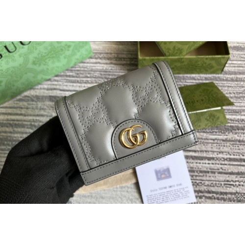 Gucci Matelasse card case wallet in Grey Matelasse leather Gucci Matelasse card case wallet in Grey Matelasse leather