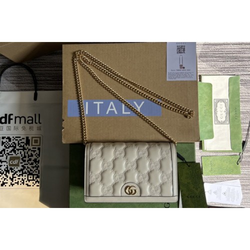 Gucci Matelasse chain wallet in White Matelasse leather Gucci Matelasse chain wallet in White Matelasse leather