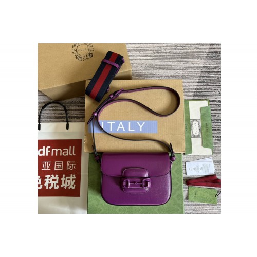 Gucci Horsebit 1955 small shoulder bag in Purple leather Gucci Horsebit 1955 small shoulder bag in Purple leather