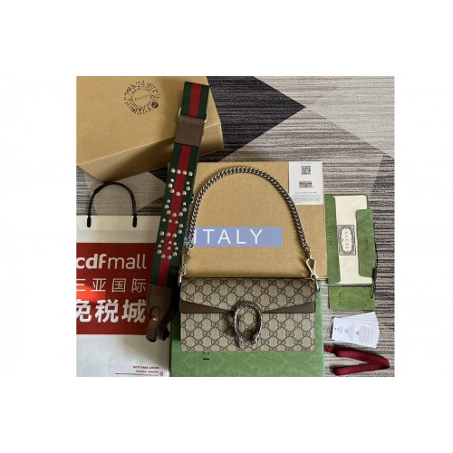 Gucci Dionysus small shoulder bag in Beige and ebony Supreme canvas Gucci Dionysus small shoulder bag in Beige and ebony Supreme canvas