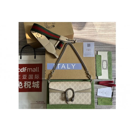 Gucci Dionysus small shoulder bag in Beige and white Supreme canvas Gucci Dionysus small shoulder bag in Beige and white Supreme canvas