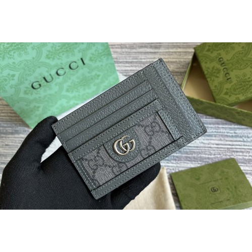 Gucci Ophidia card case in Grey and black Supreme canvas Gucci Ophidia card case in Grey and black Supreme canvas