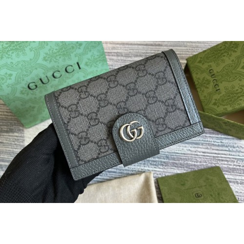 Gucci Ophidia passport case in Grey and black Supreme canvas Gucci Ophidia passport case in Grey and black Supreme canvas