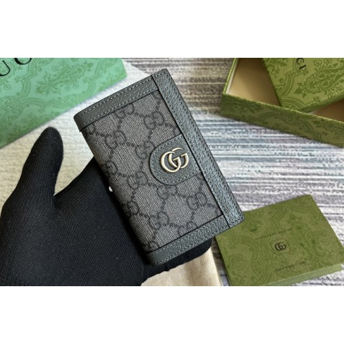 Gucci Ophidia card case in Grey and black Supreme canvas Gucci Ophidia card case in Grey and black Supreme canvas