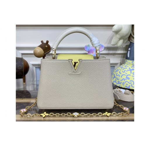 Louis Vuitton M22514 Capucines BB handbag in Grey Taurillon leather Louis Vuitton M22514 Capucines BB handbag in Grey Taurillon leather