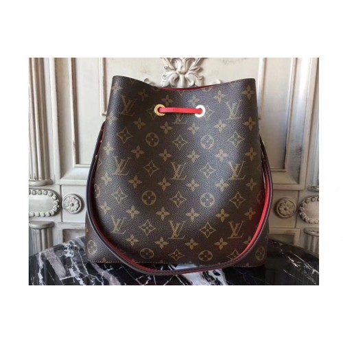 Louis Vuitton M44021 Neonoe Bag in Monogram Canvas With Red Louis Vuitton M44021 Neonoe Bag in Monogram Canvas With Red