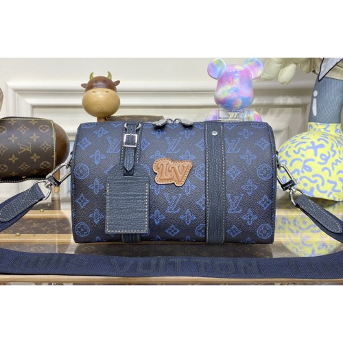 Louis Vuitton M46339 City Keepall Bag in Blue Monogram coated canvas Louis Vuitton M46339 City Keepall Bag in Blue Monogram coated canvas