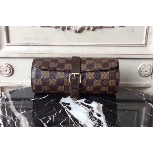 Louis Vuitton N41137 3 WATCH CASE in Damier Ebene Canvas Louis Vuitton N41137 3 WATCH CASE in Damier Ebene Canvas